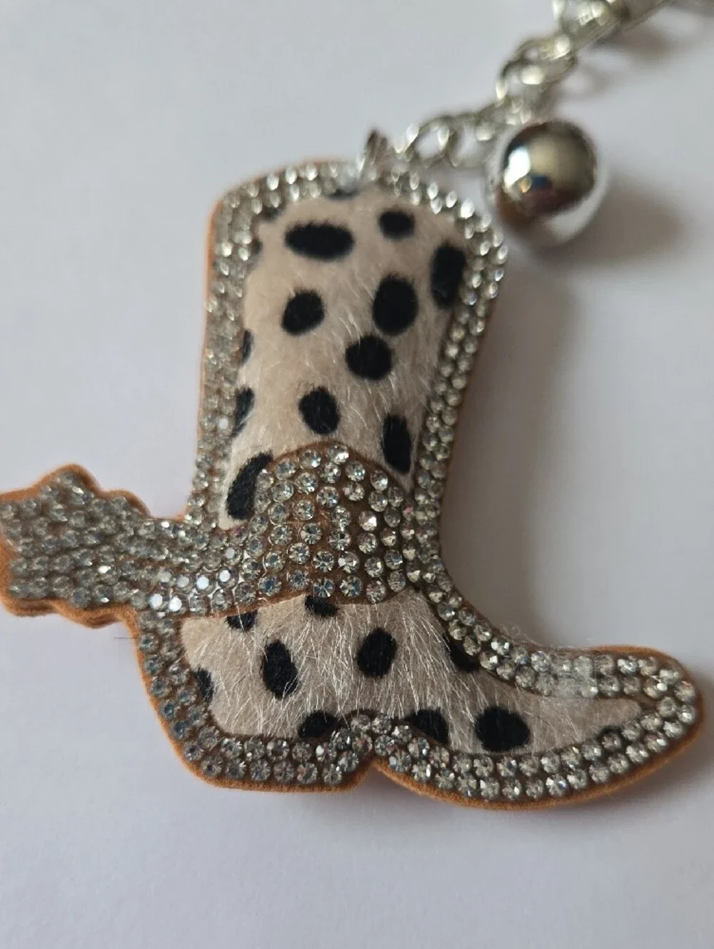 BLING Animal Print Cowboy Boot Keychain With Tassel.